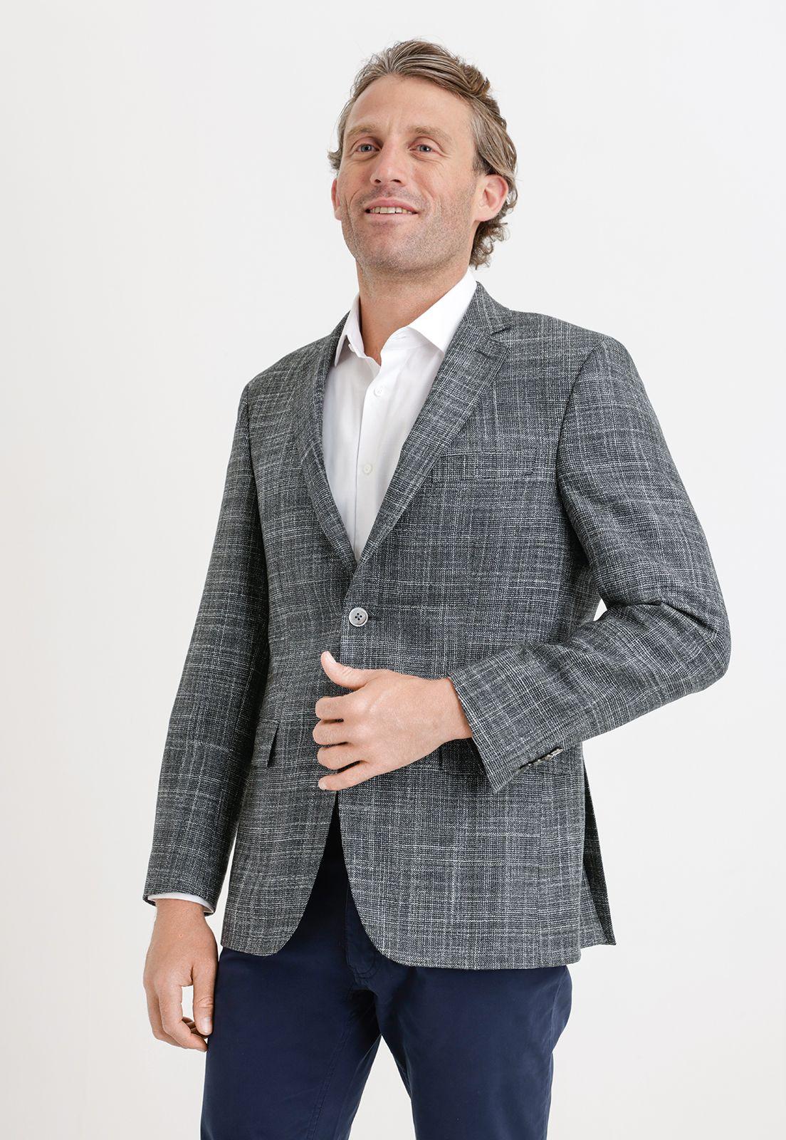 Chaqueta Formal Hombre Mezcla Lana Seda Fantasía Slim Sartorial Verde-0