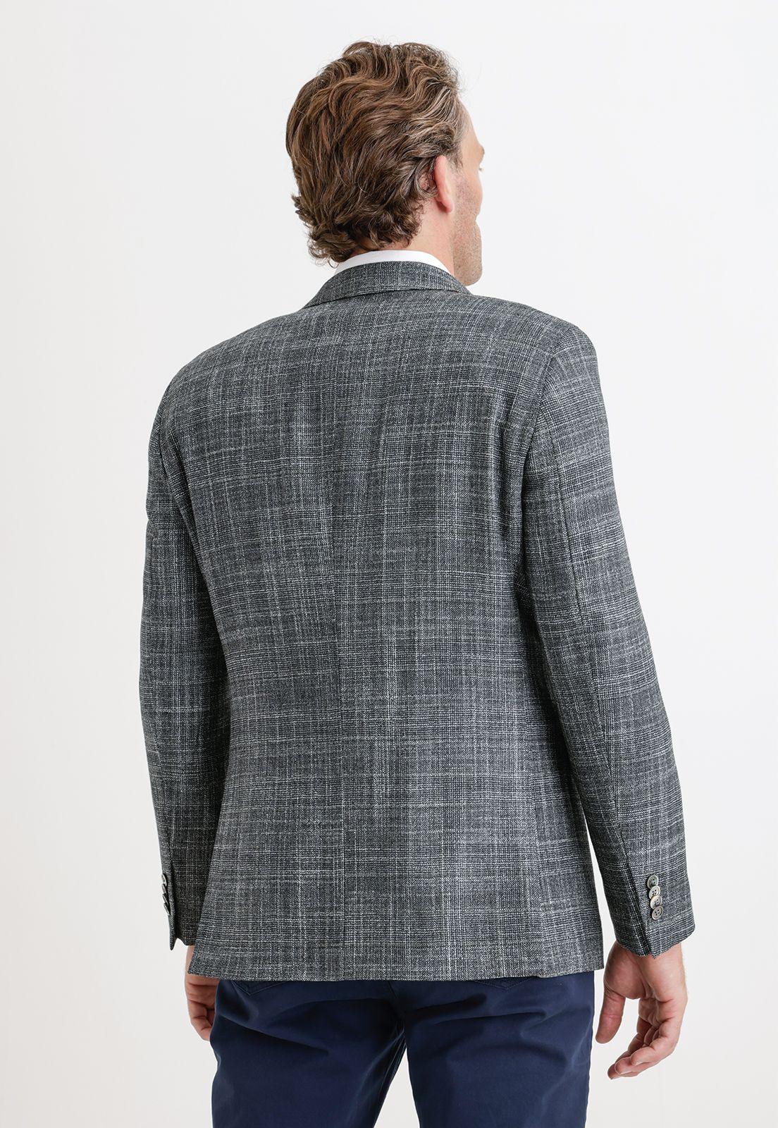 Chaqueta Formal Hombre Mezcla Lana Seda Fantasía Slim Sartorial Verde-1
