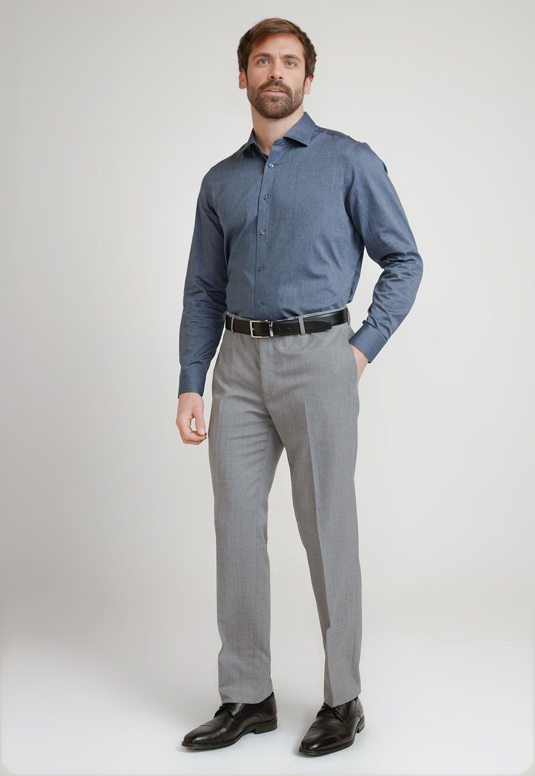 Camisa Hombre Formal Classic Azul Marino-3