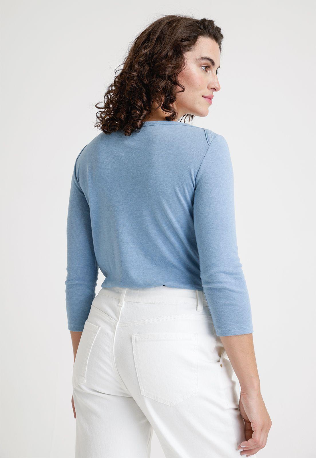 Polera De Mujer Modelo Cyan Color Celeste-1