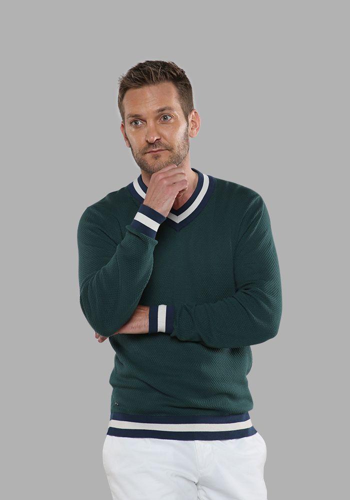 Sweater V Neck Verde-0