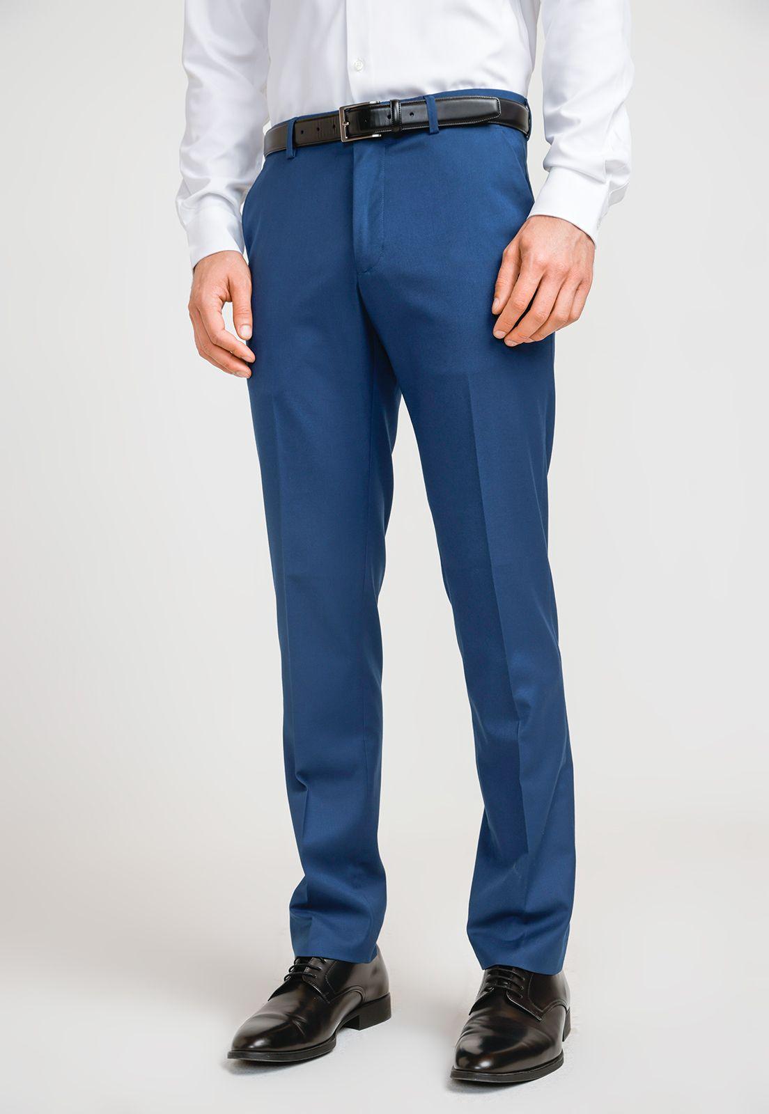 Pantalón Formal Hombre Azul-0