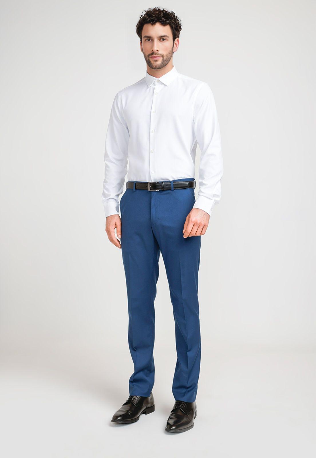 Pantalón Formal Hombre Azul-3