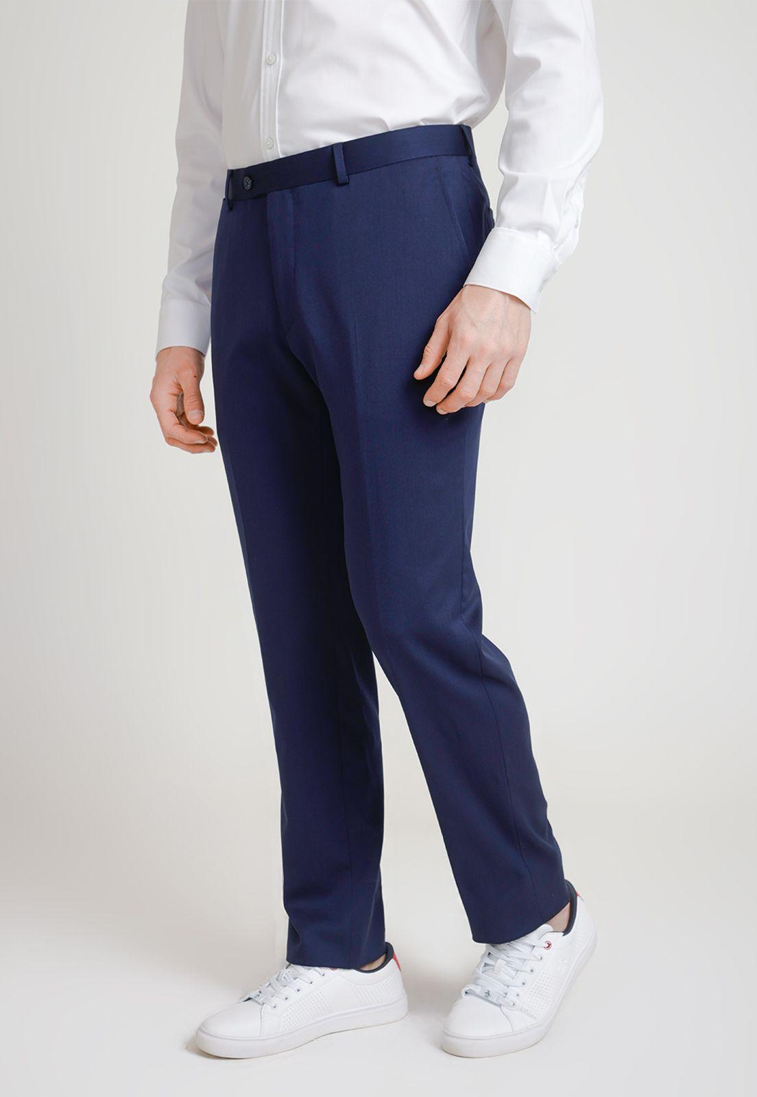 Pantalón Formal Hombre Azul-0
