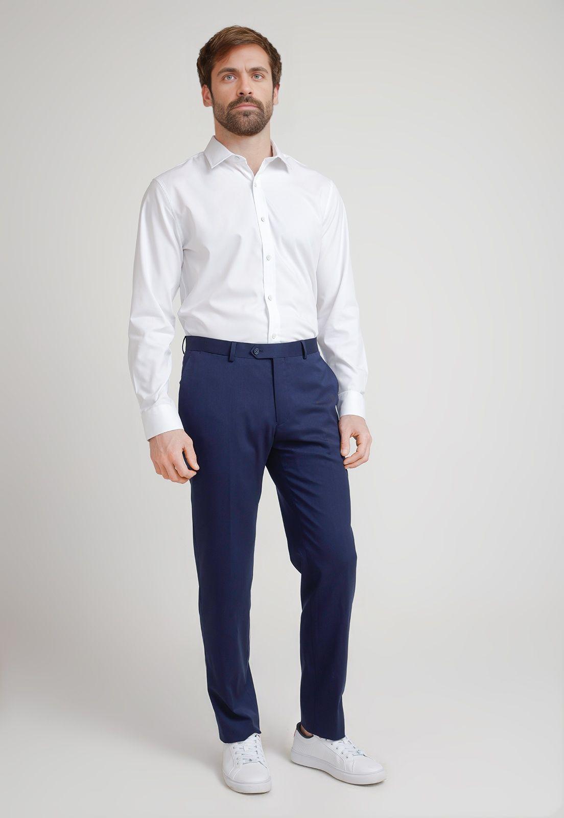 Pantalón Formal Hombre Azul-3