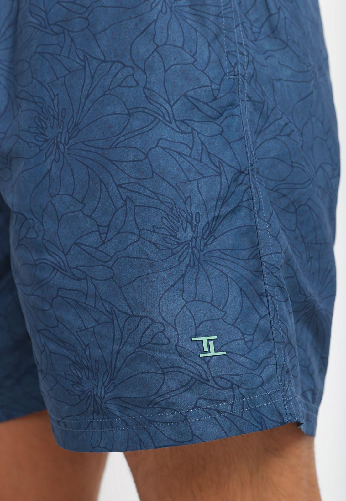 Traje De Baño Estampado Juma Azul Marino-2