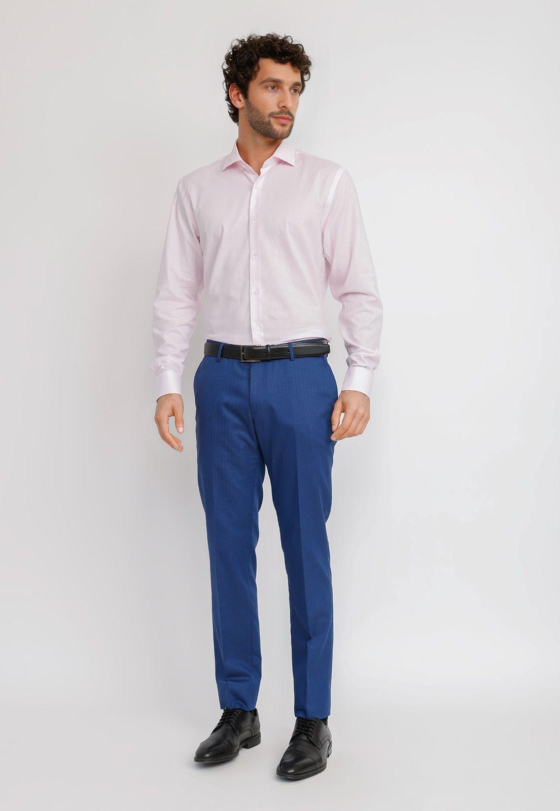 Camisa Hombre Formal Algodón Vercelli Rosado-3