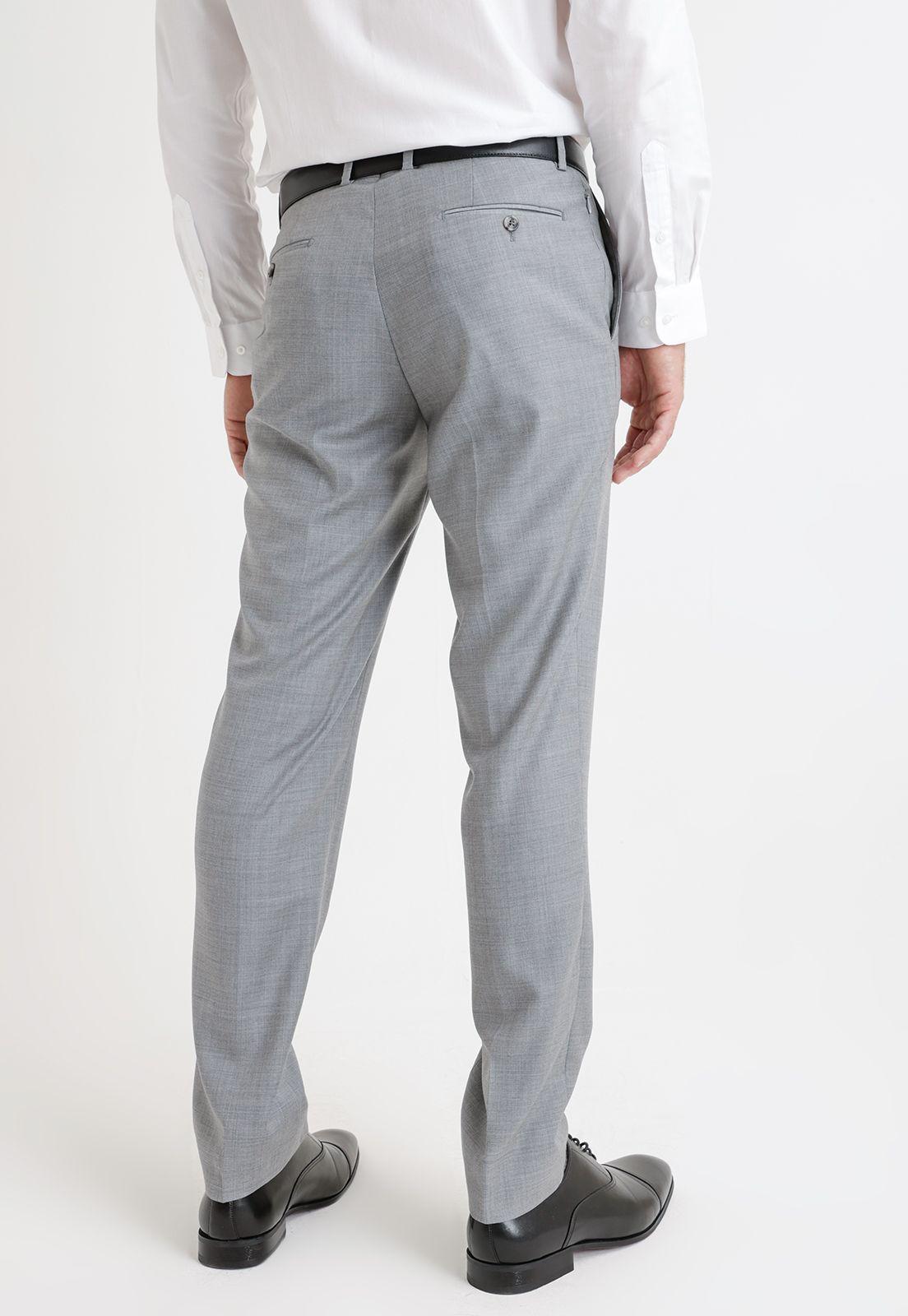 Pantalón Formal Hombre Lana S100'S Sarga Slim Travel Gris-2