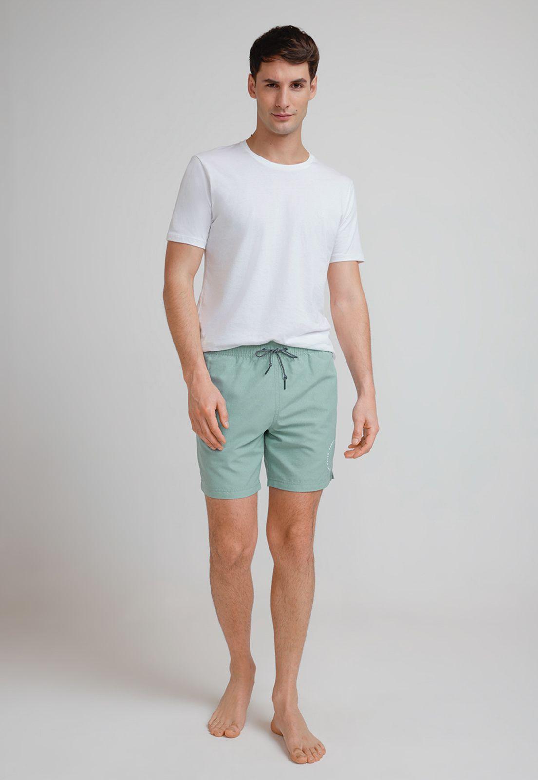 Traje De Baño Hombre Liso Verde Agua-4