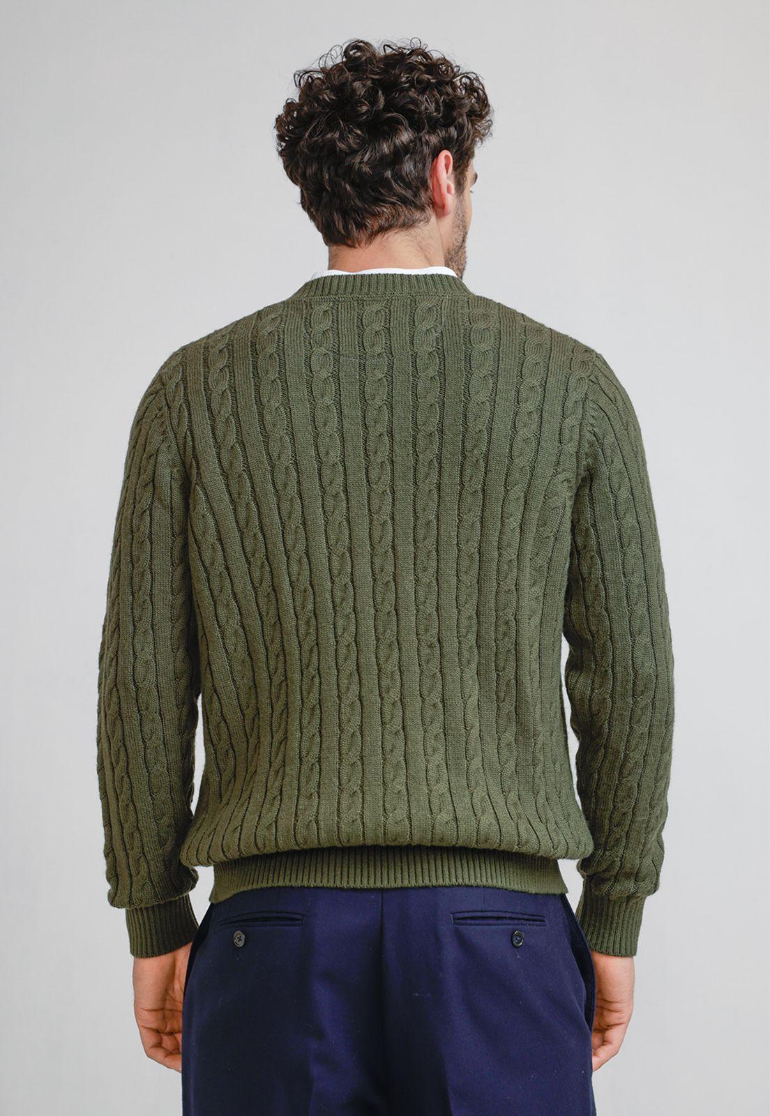 Sweater Hombre Trenzado Phantom Verde-1