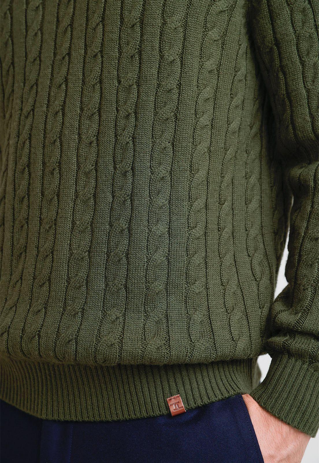 Sweater Hombre Trenzado Phantom Verde-2