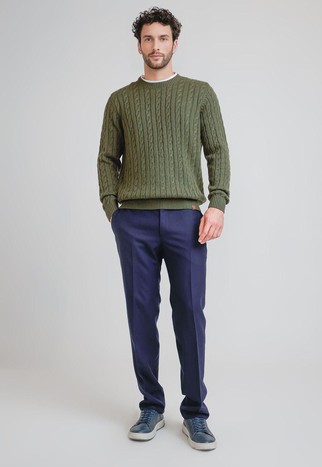 Sweater Hombre Trenzado Phantom Verde-3
