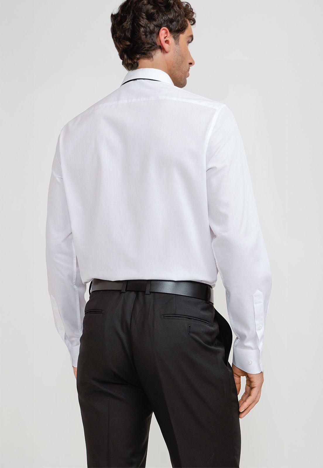Camisa Hombre Formal Algodón Aniversario Blanco-1