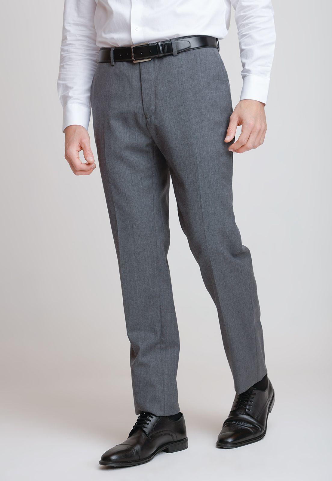 Pantalón Formal Hombre Lana S100'S Liso Slim Mix&Color Marengo-0