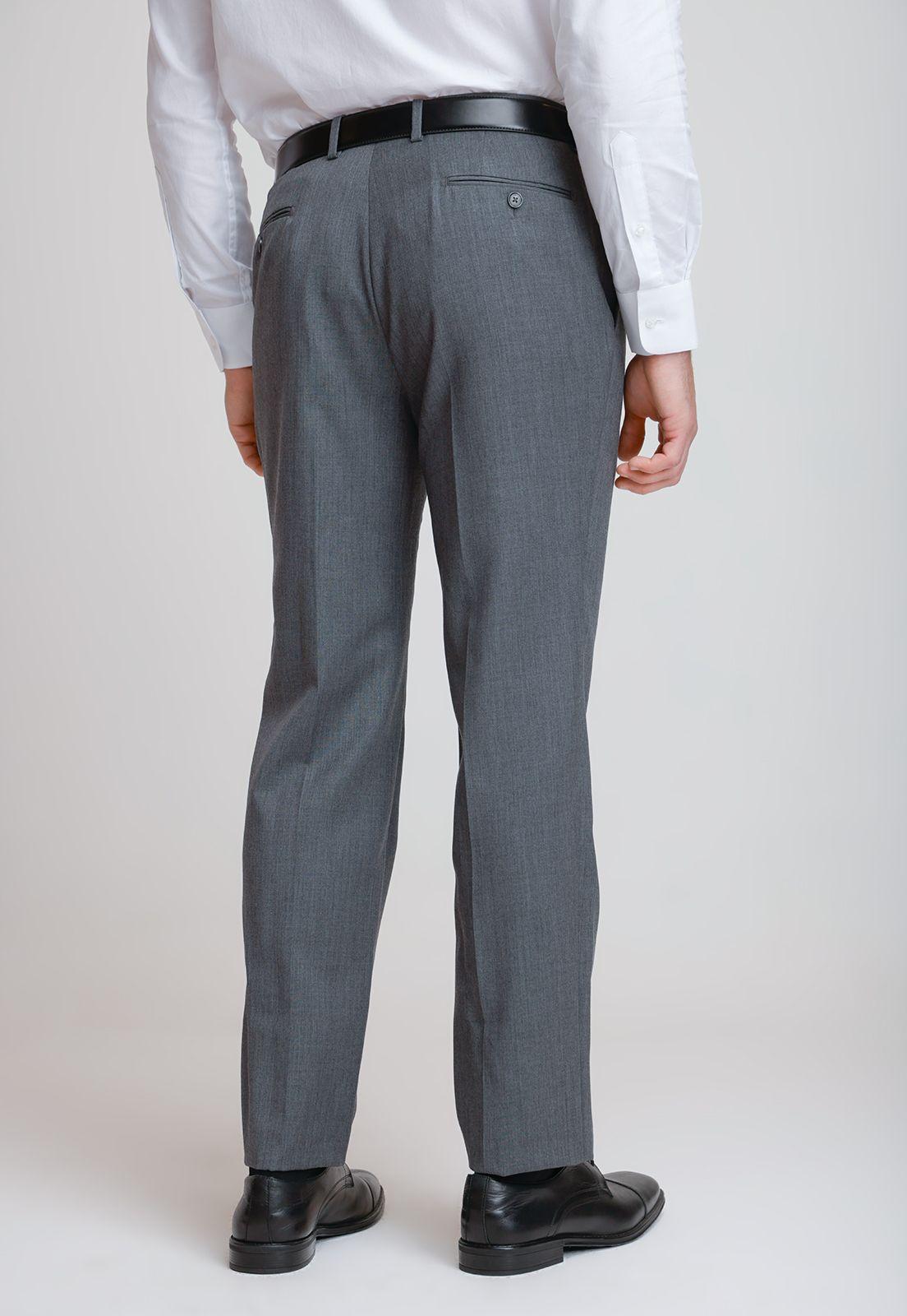 Pantalón Formal Hombre Lana S100'S Liso Slim Mix&Color Marengo-1