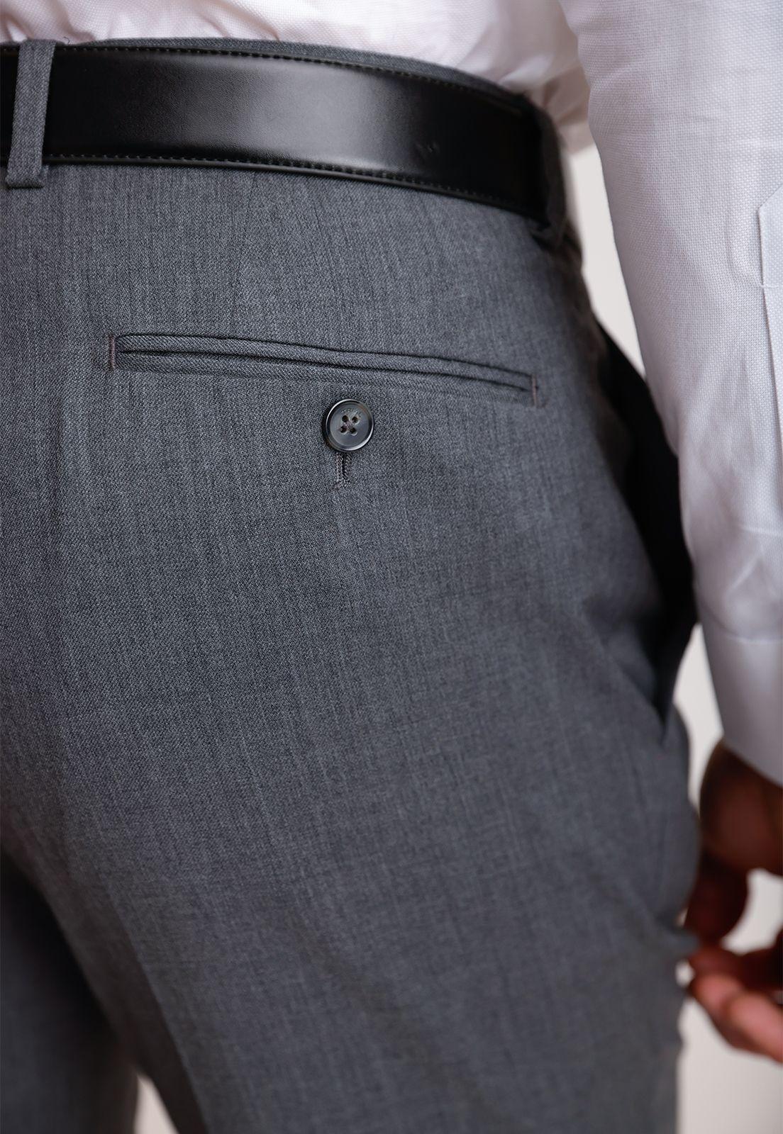 Pantalón Formal Hombre Lana S100'S Liso Slim Mix&Color Marengo-2
