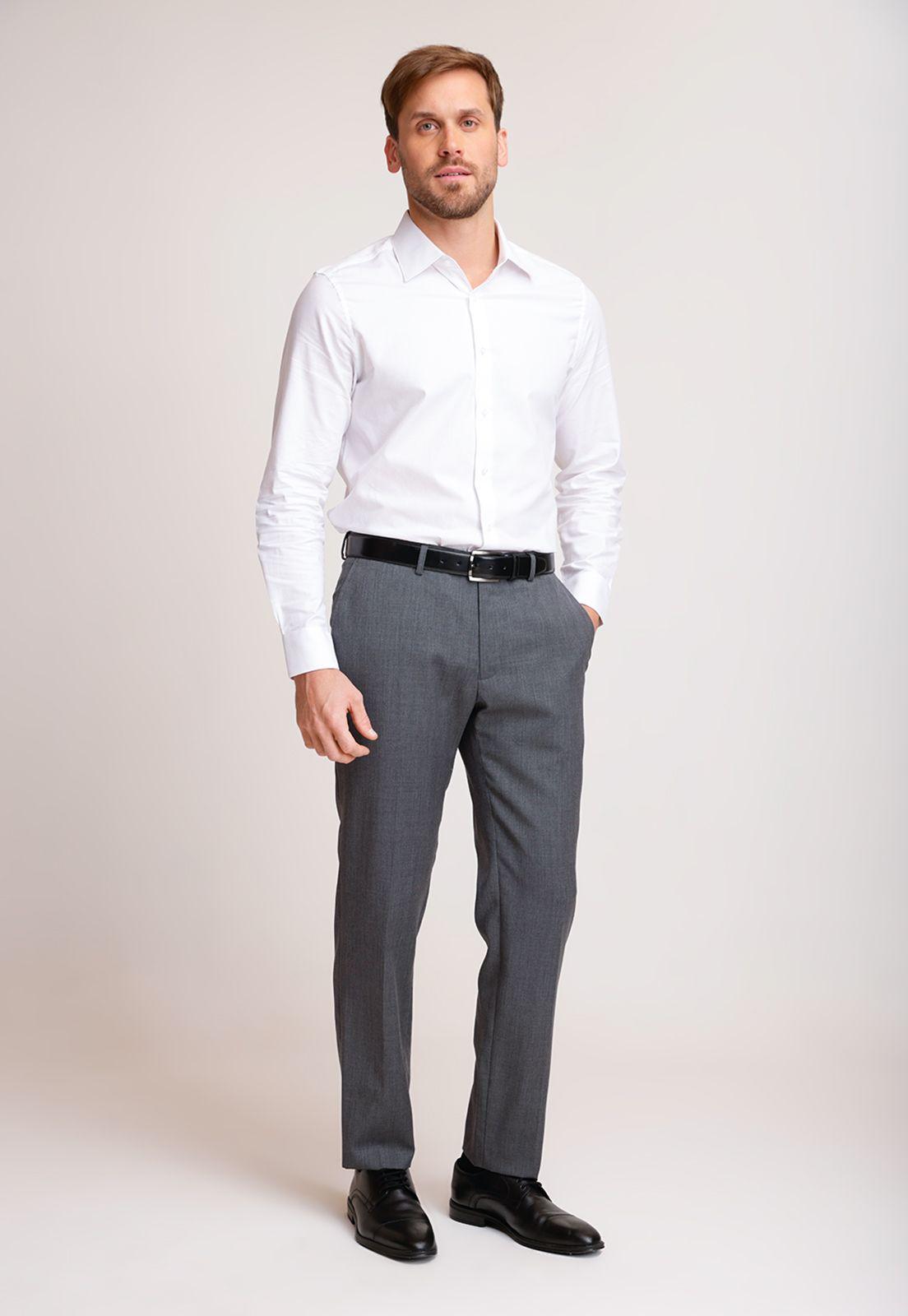 Pantalón Formal Hombre Lana S100'S Liso Slim Mix&Color Marengo-3