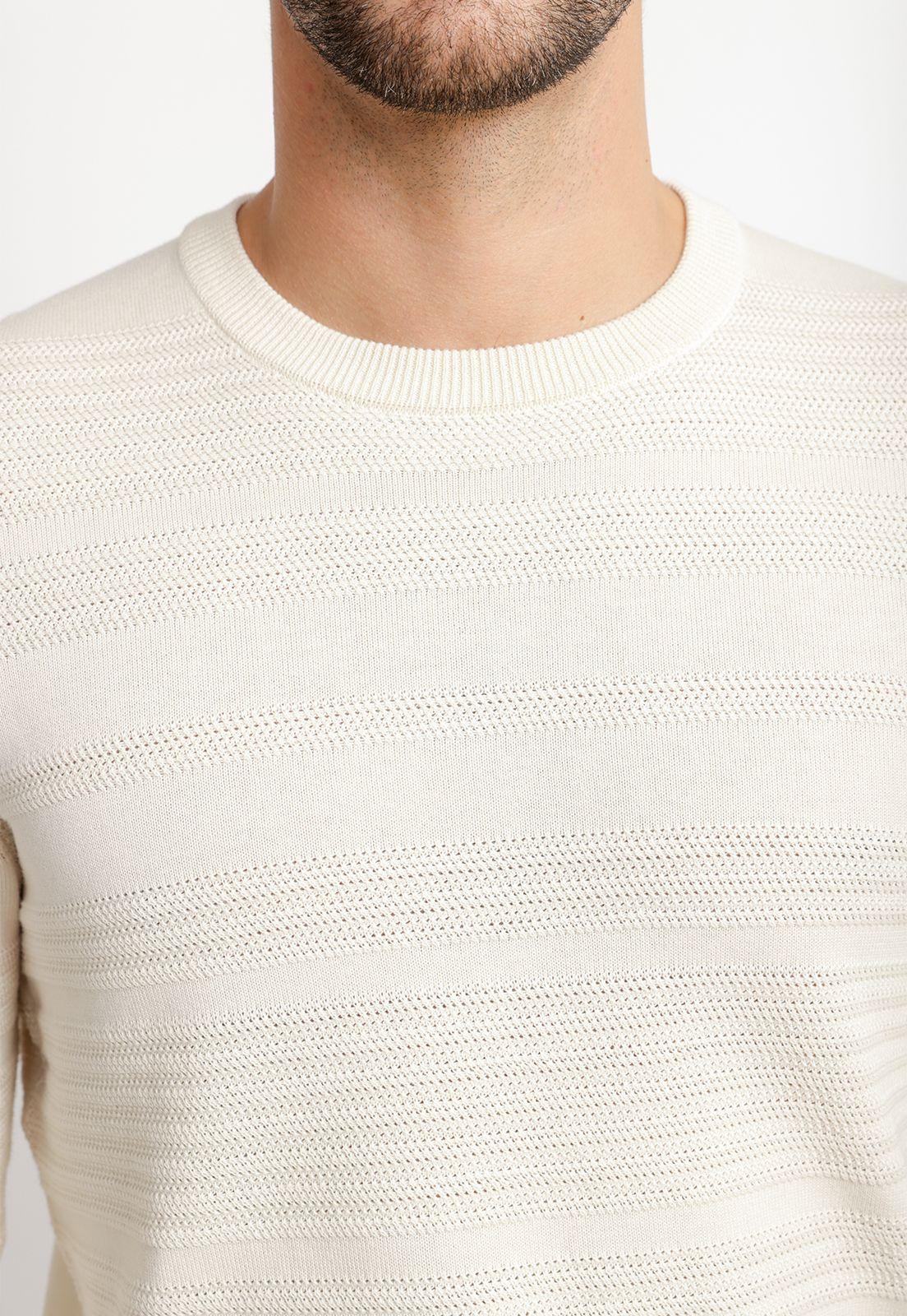 Sweater Hombre Cuello Redondo Crudo-2