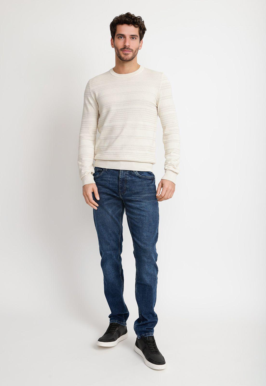 Sweater Hombre Cuello Redondo Crudo-3