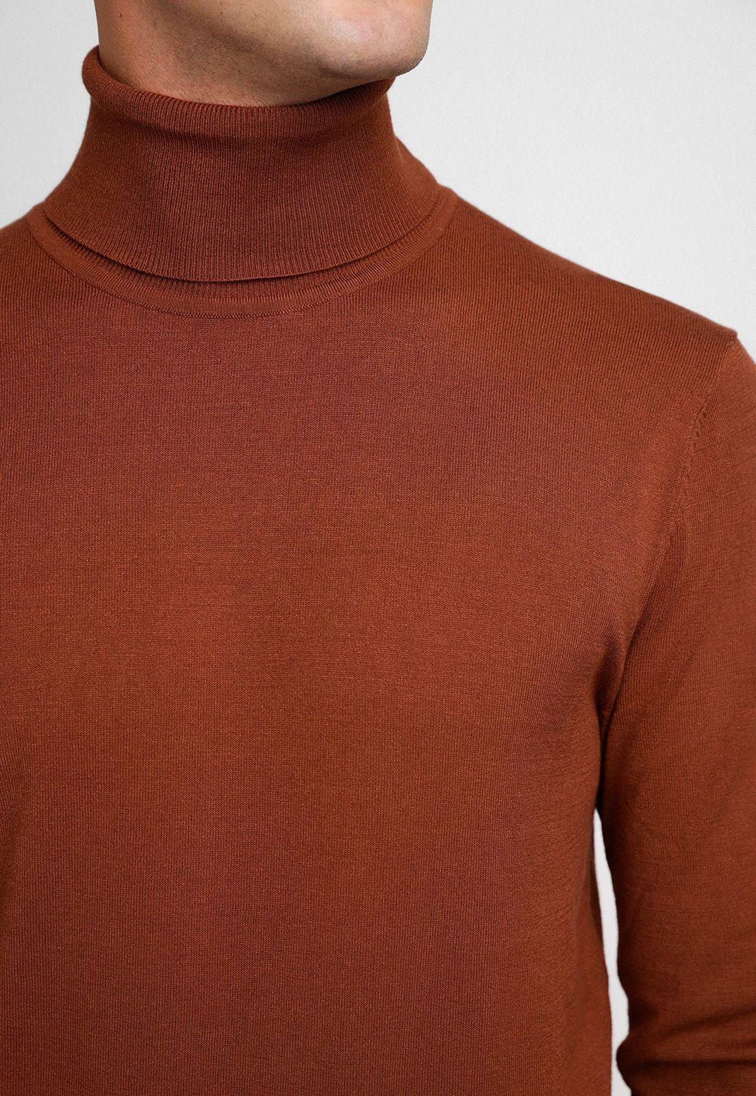 Sweater Hombre Cuello Alto Cafe-2
