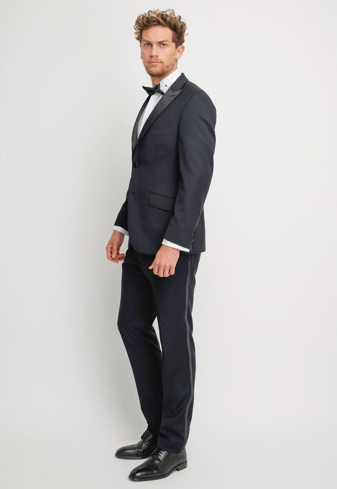 Traje Formal Hombre Slim Fit Luxury Lana Negro-0