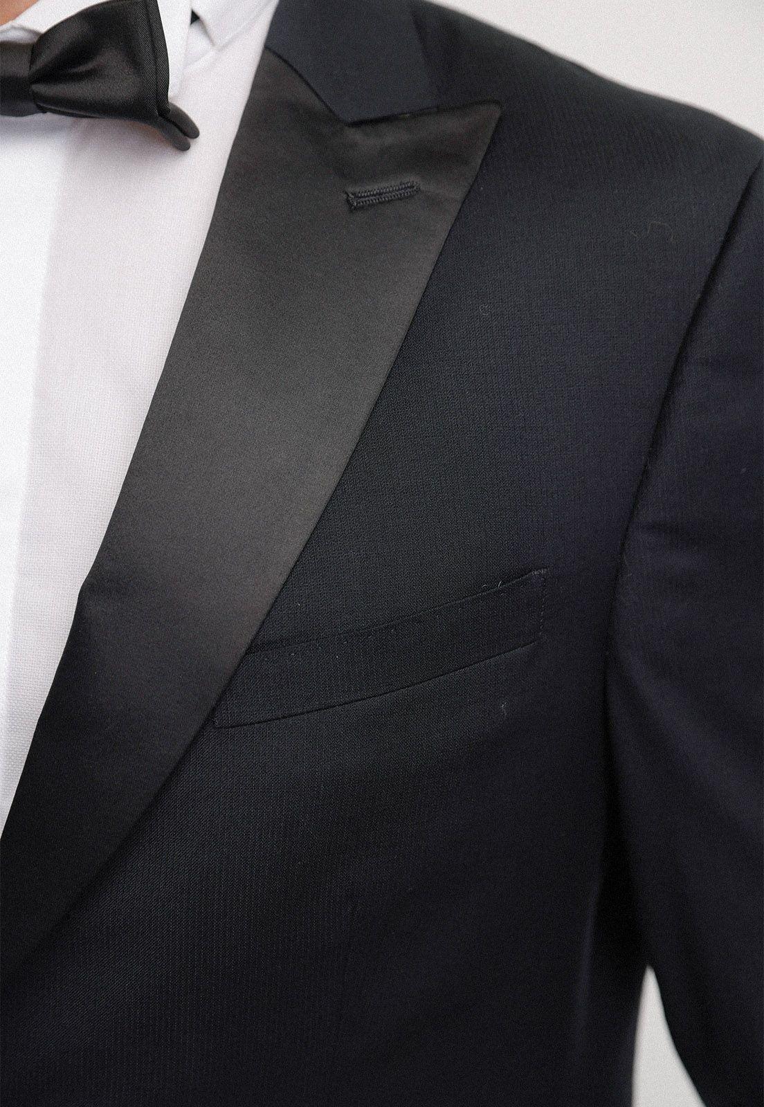 Traje Formal Hombre Slim Fit Luxury Lana Negro-2