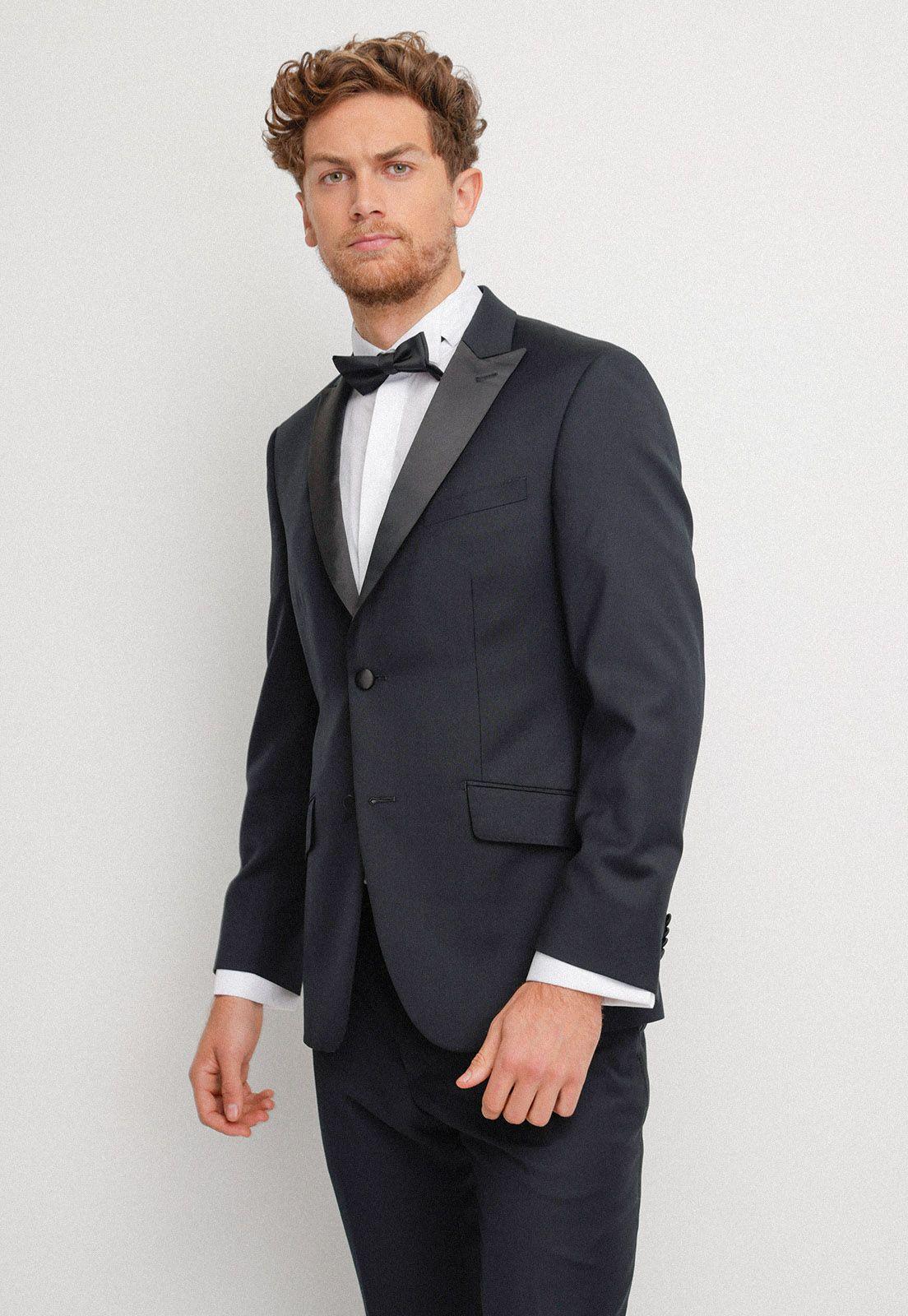 Traje Formal Hombre Slim Fit Luxury Lana Negro-3