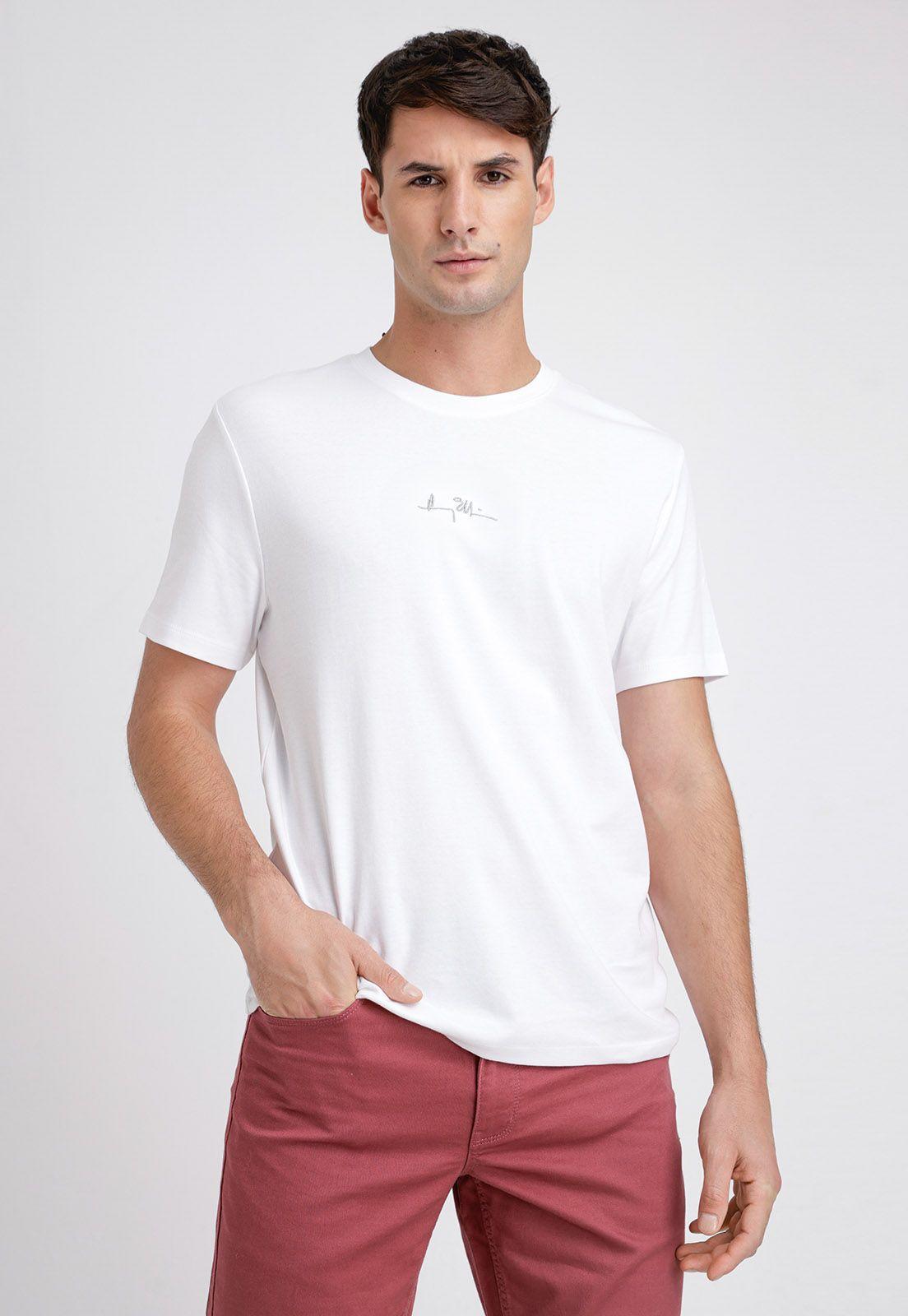 Polera Hombre Manga Corta Con Logo Blanco-0