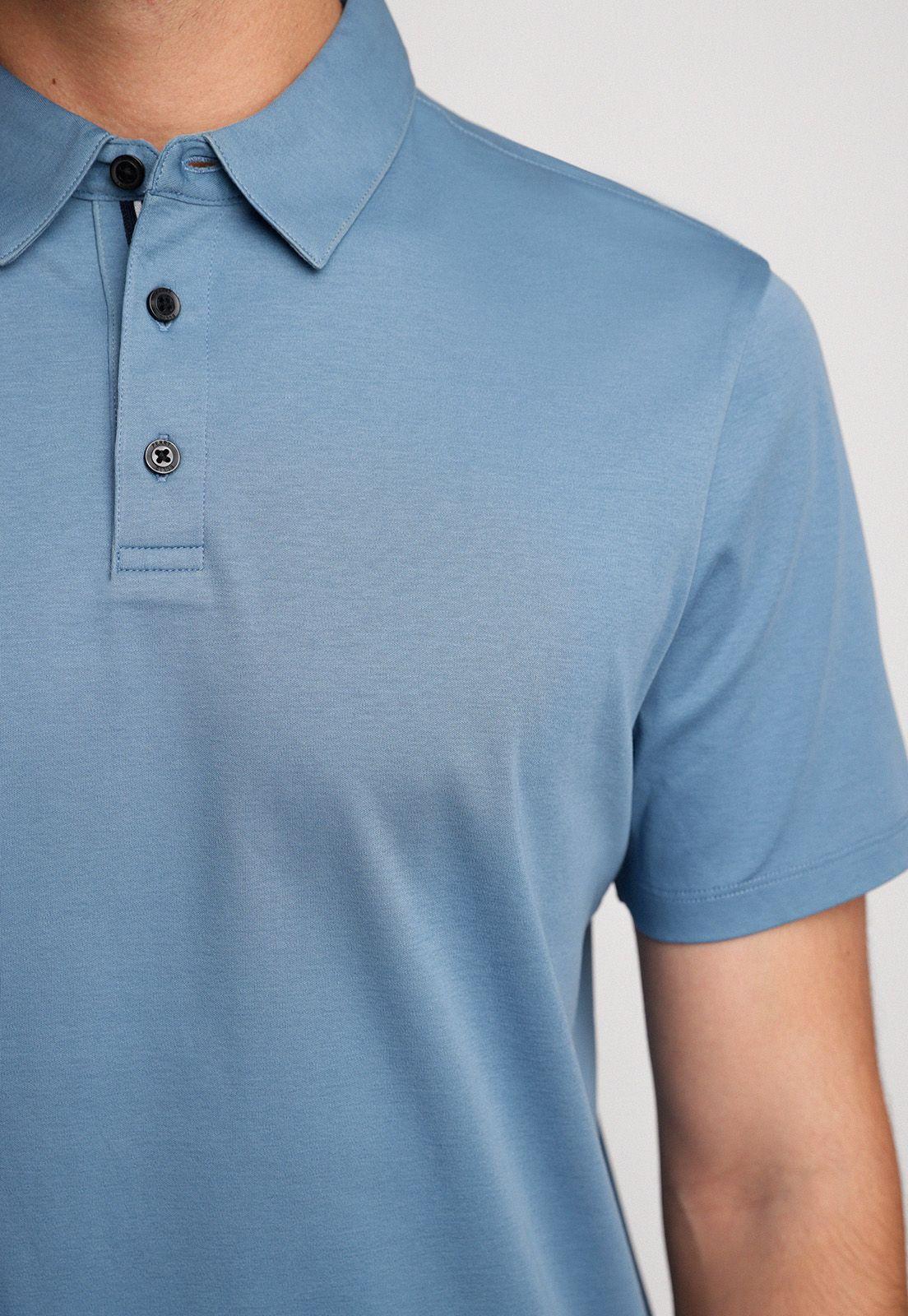 Polera Hombre Polo Lisa Azul Medio-2