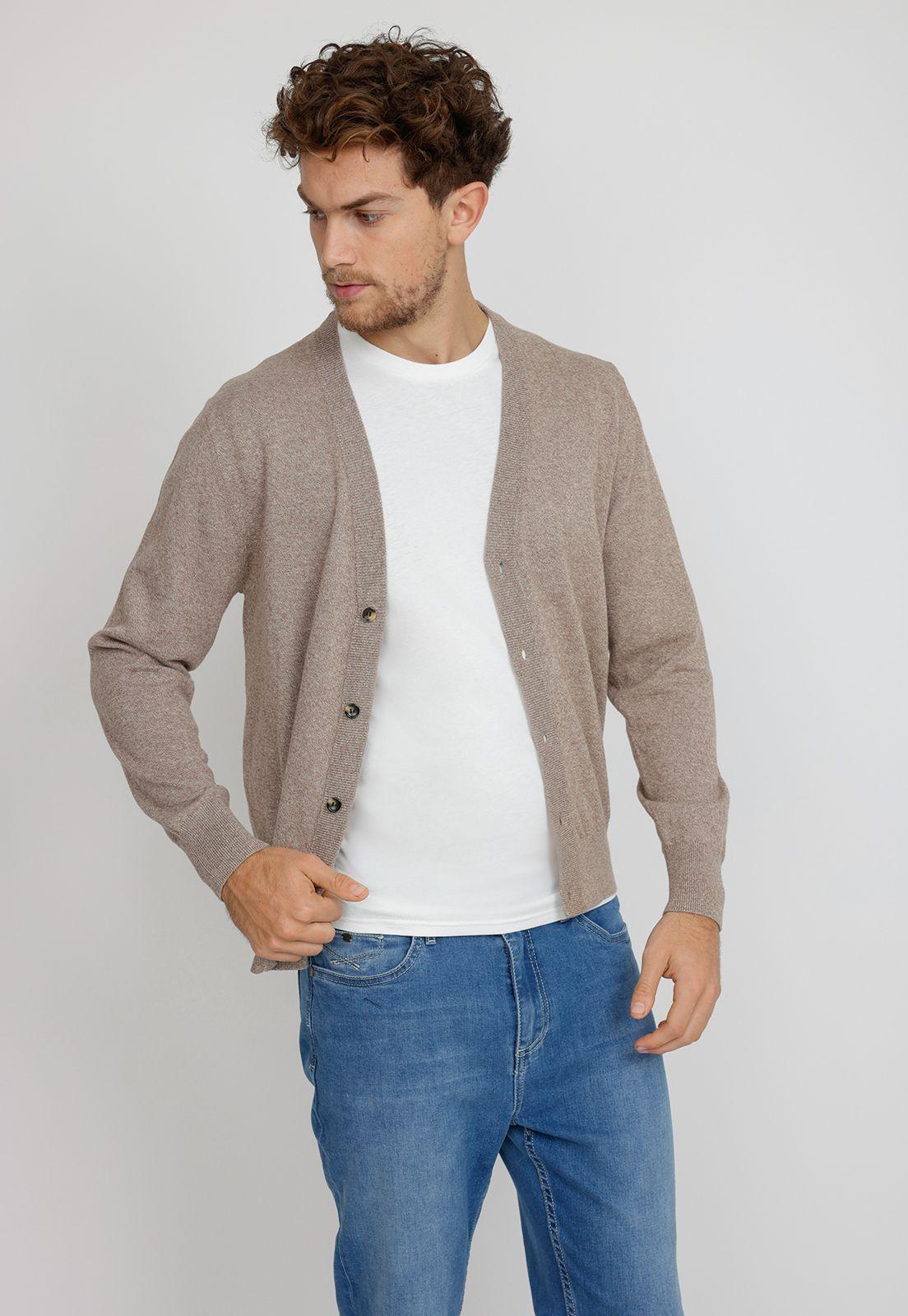 Tejido hombre Casual Slim Fit Paulo Algodón Tan -0