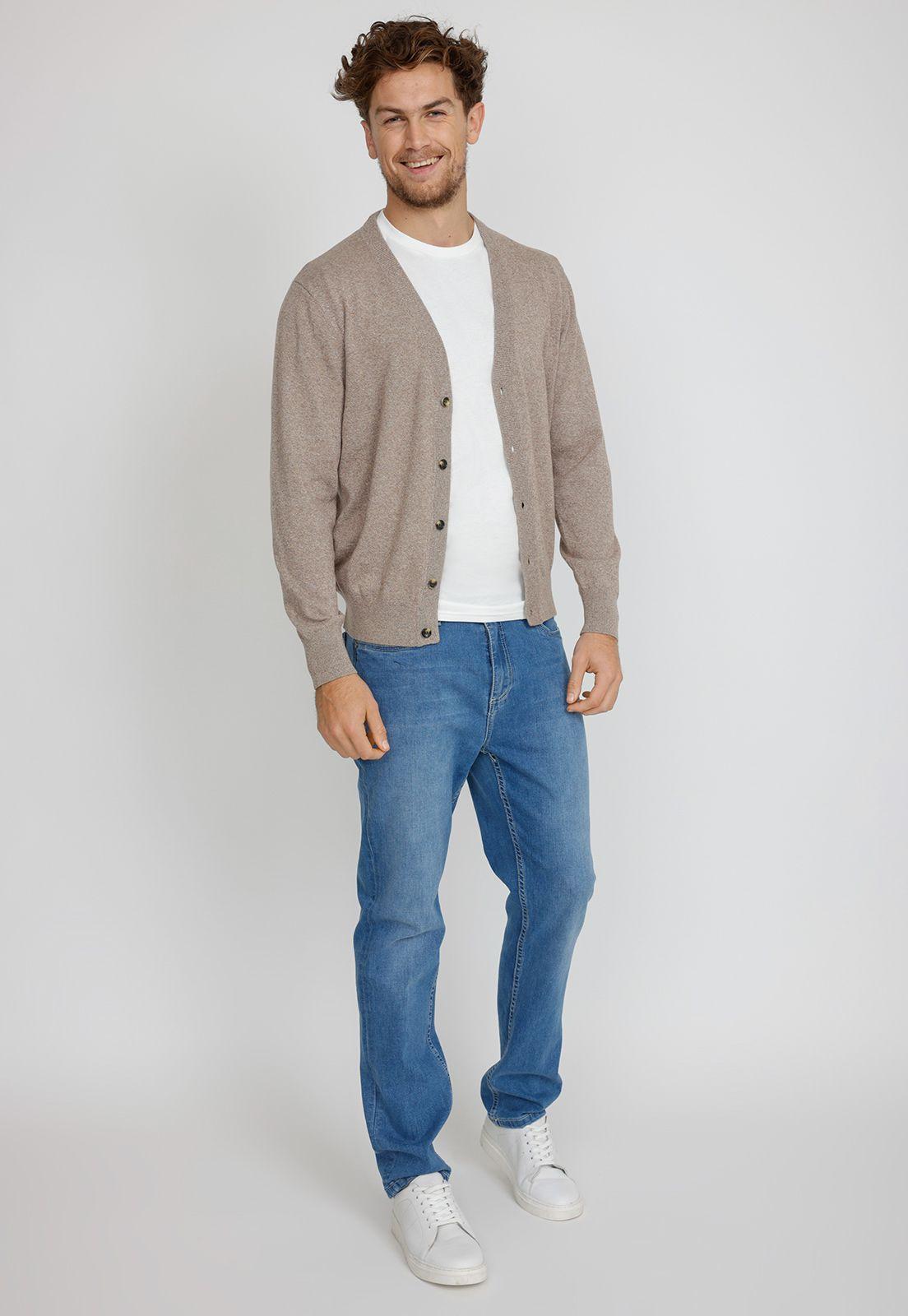 Tejido hombre Casual Slim Fit Paulo Algodón Tan -3