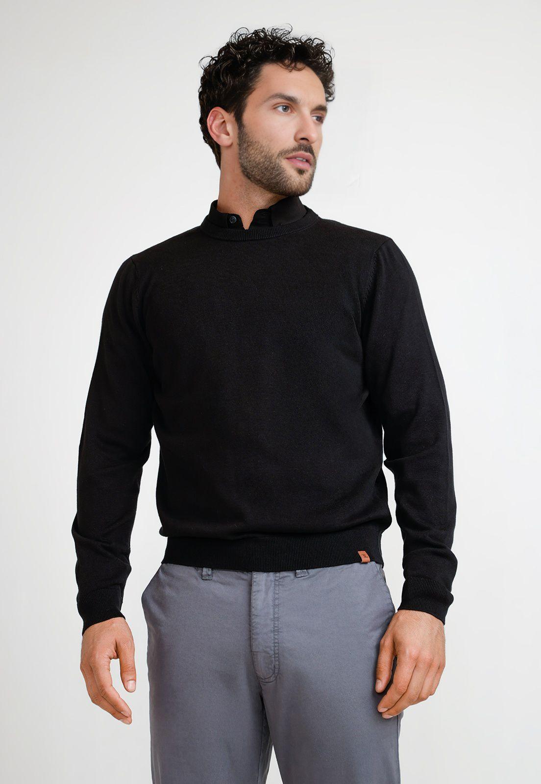 Sweater Hombre Cuello C Phelps Negro-0