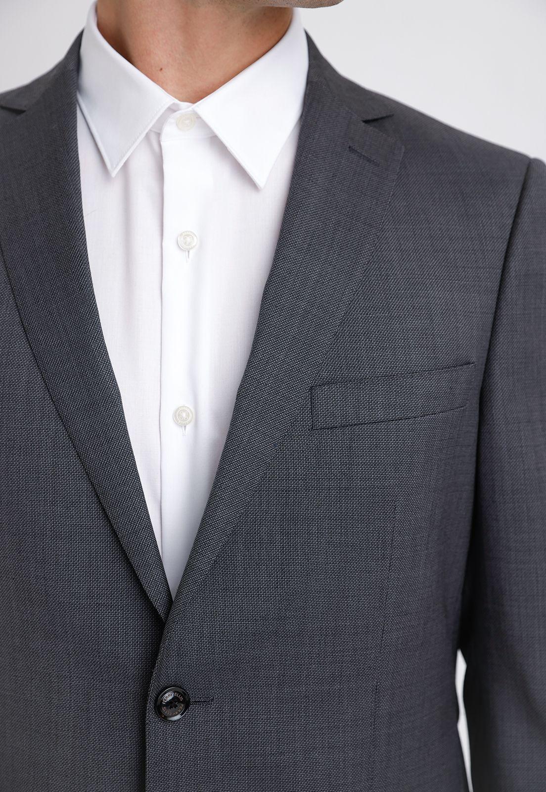 Traje Formal Atlanta Lana Tela Microdiseño Gris Oscuro-2