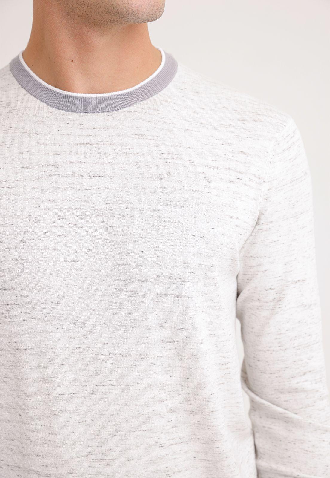 Sweater Cuello Redondo Hombre Gris Claro-2