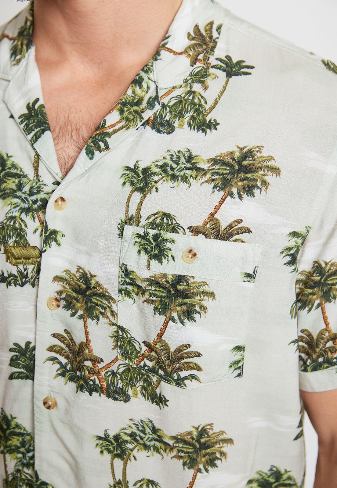 Camisa Hombre  Viscosa Estampada Relajado Baltazar Verde Agua-2
