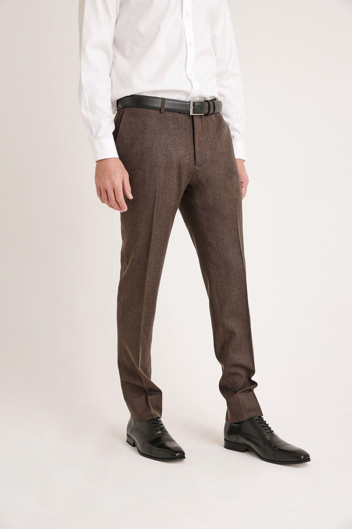 Pantalón Formal Hombre franela café-0