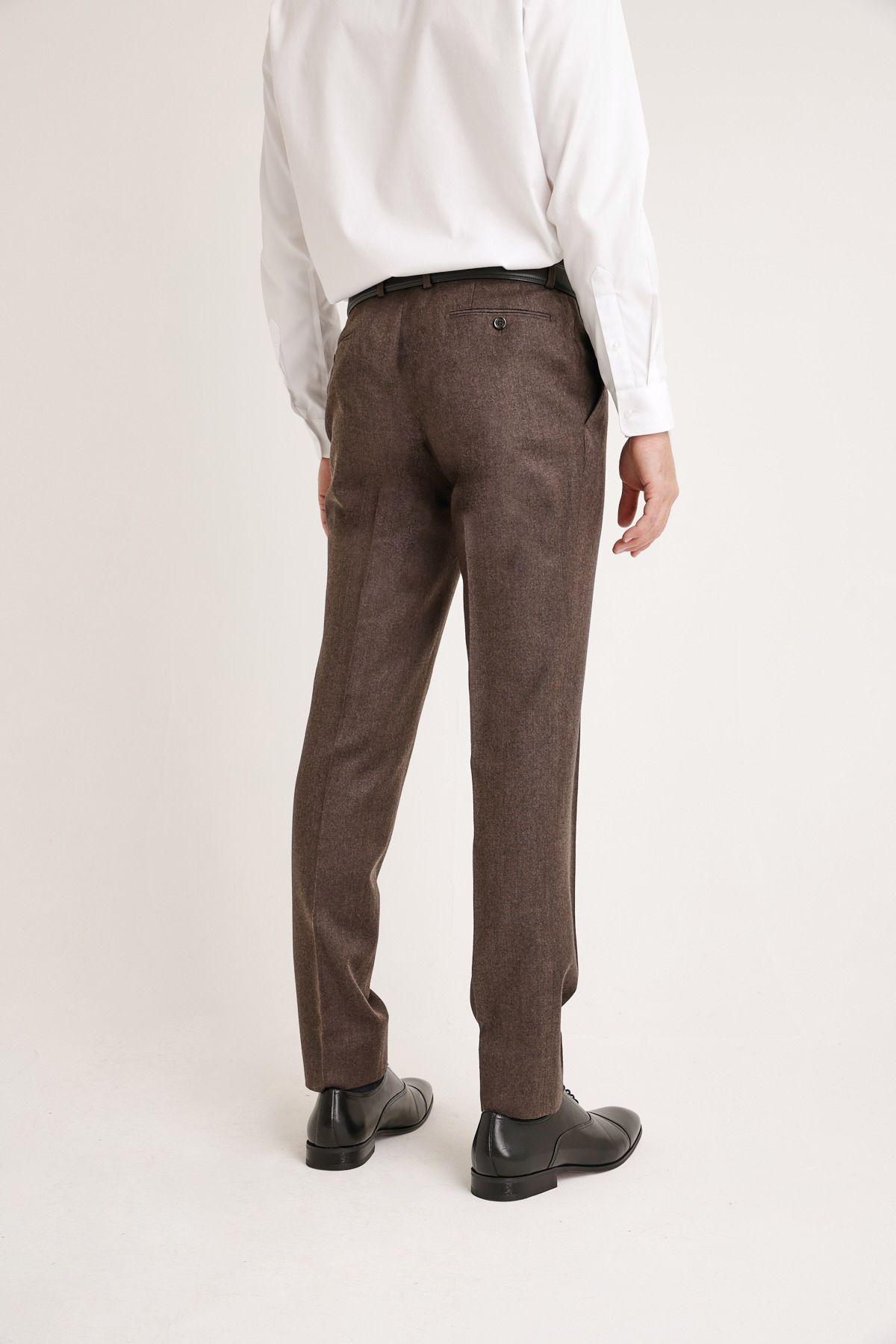 Pantalón Formal Hombre franela café-1