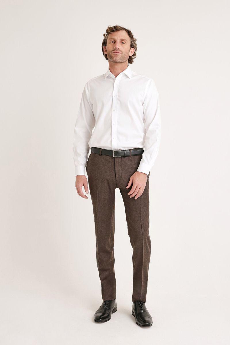 Pantalón Formal Hombre franela café-3
