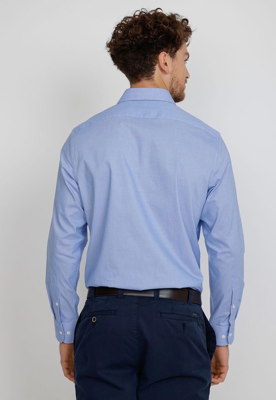 Camisa hombre formal microdiseño azul-1