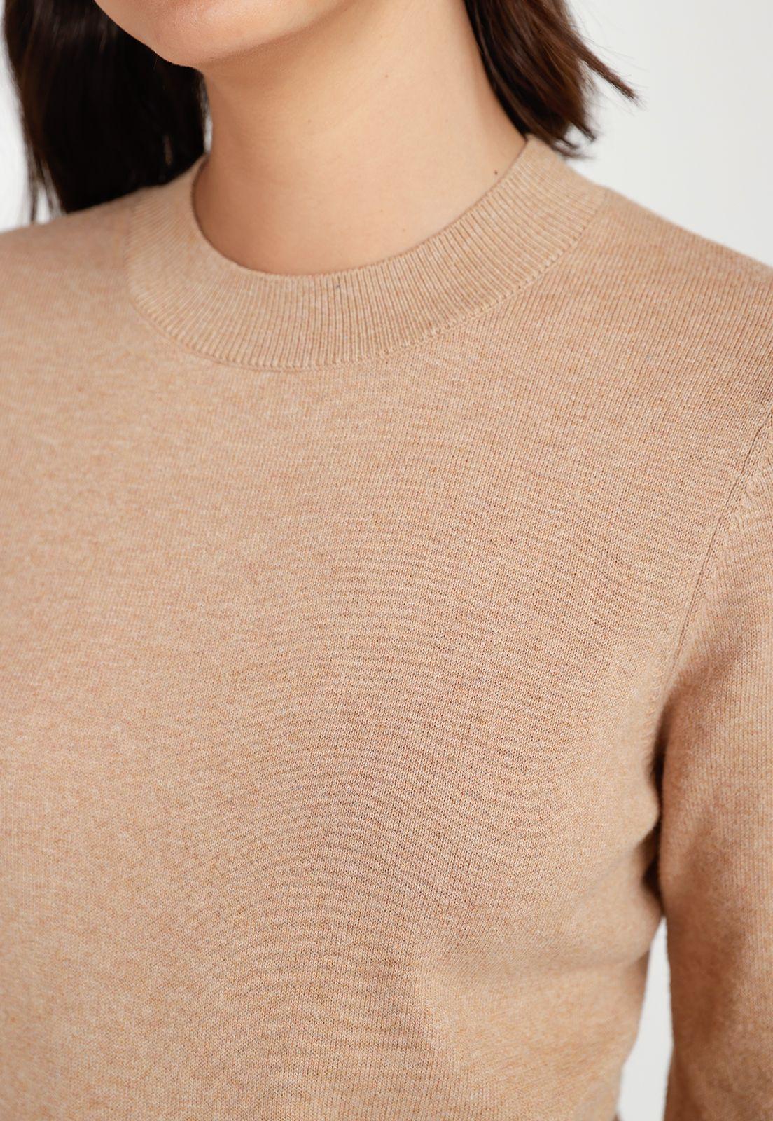 Sweater Mujer Algodón Camel-2