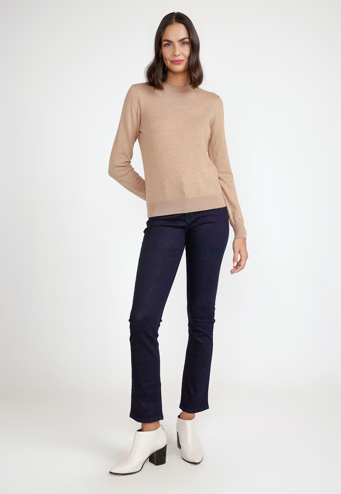 Sweater Mujer Algodón Camel-3