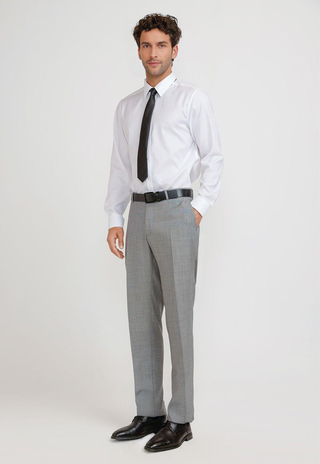Pantalón Hombre Formal Lana S100'S Mix&Color Gris-3
