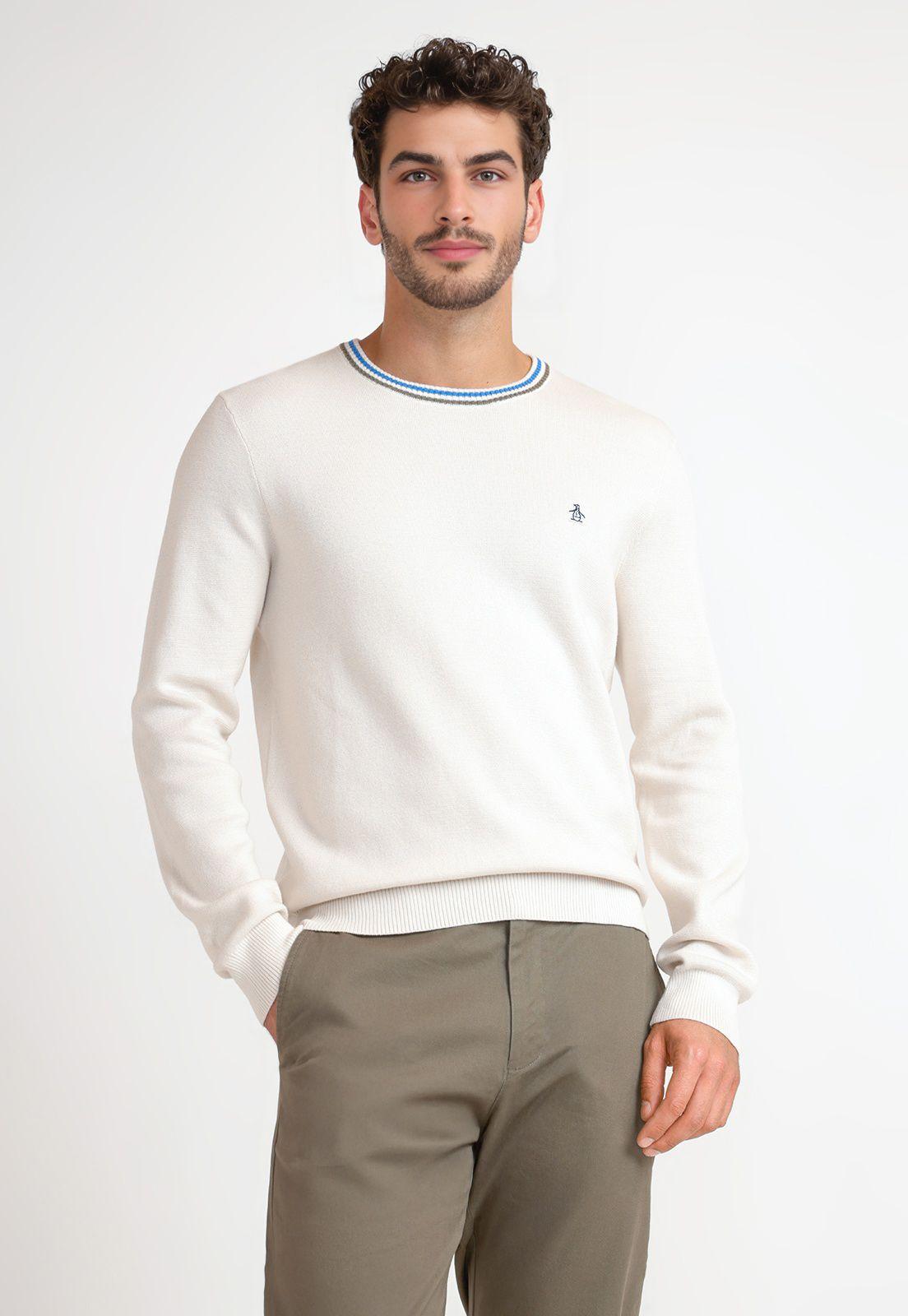 Tejido Hombre Algodón Cuello Redondo Beige-0