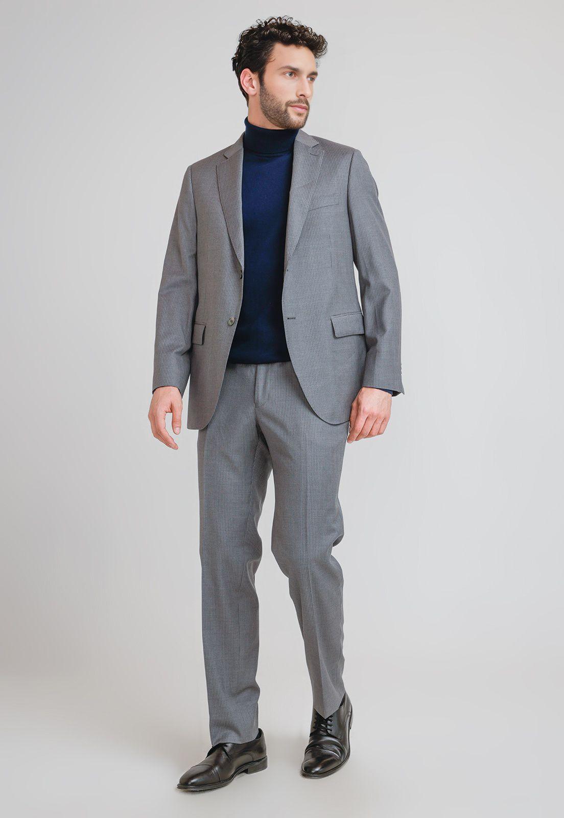 Traje Hombre Formal Lana S120'S Sartorial Gris-3