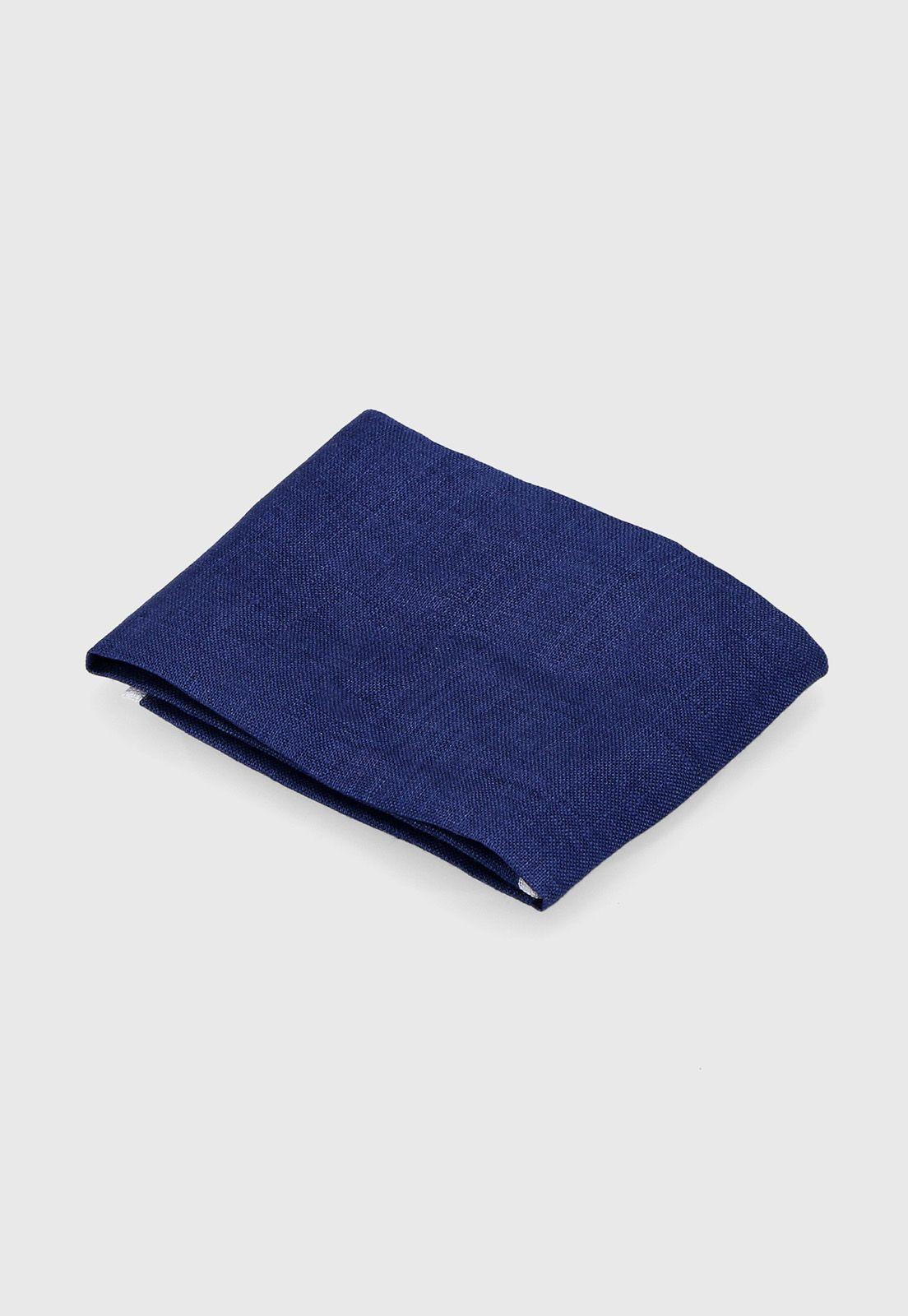 Pochet Formal Hombre Lino Liso Classic Azul Marino-0