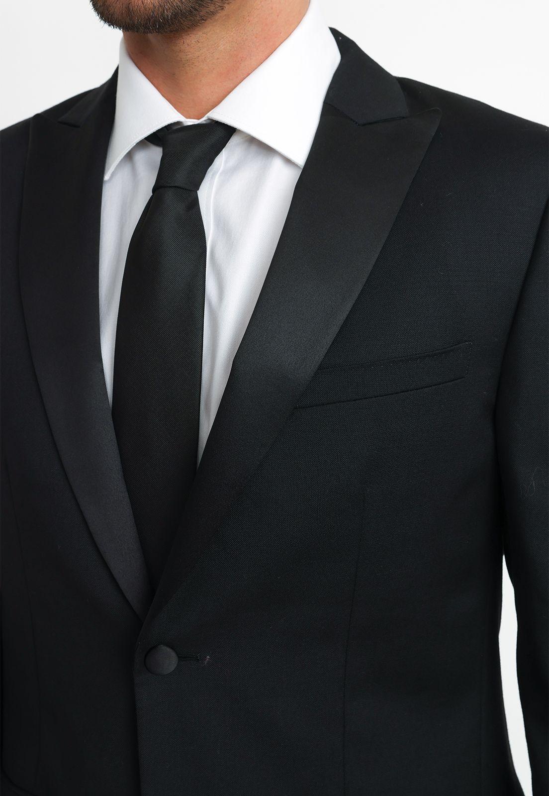 Chaqueta Hombre Formal Lana S100'S Smoking Negro-2