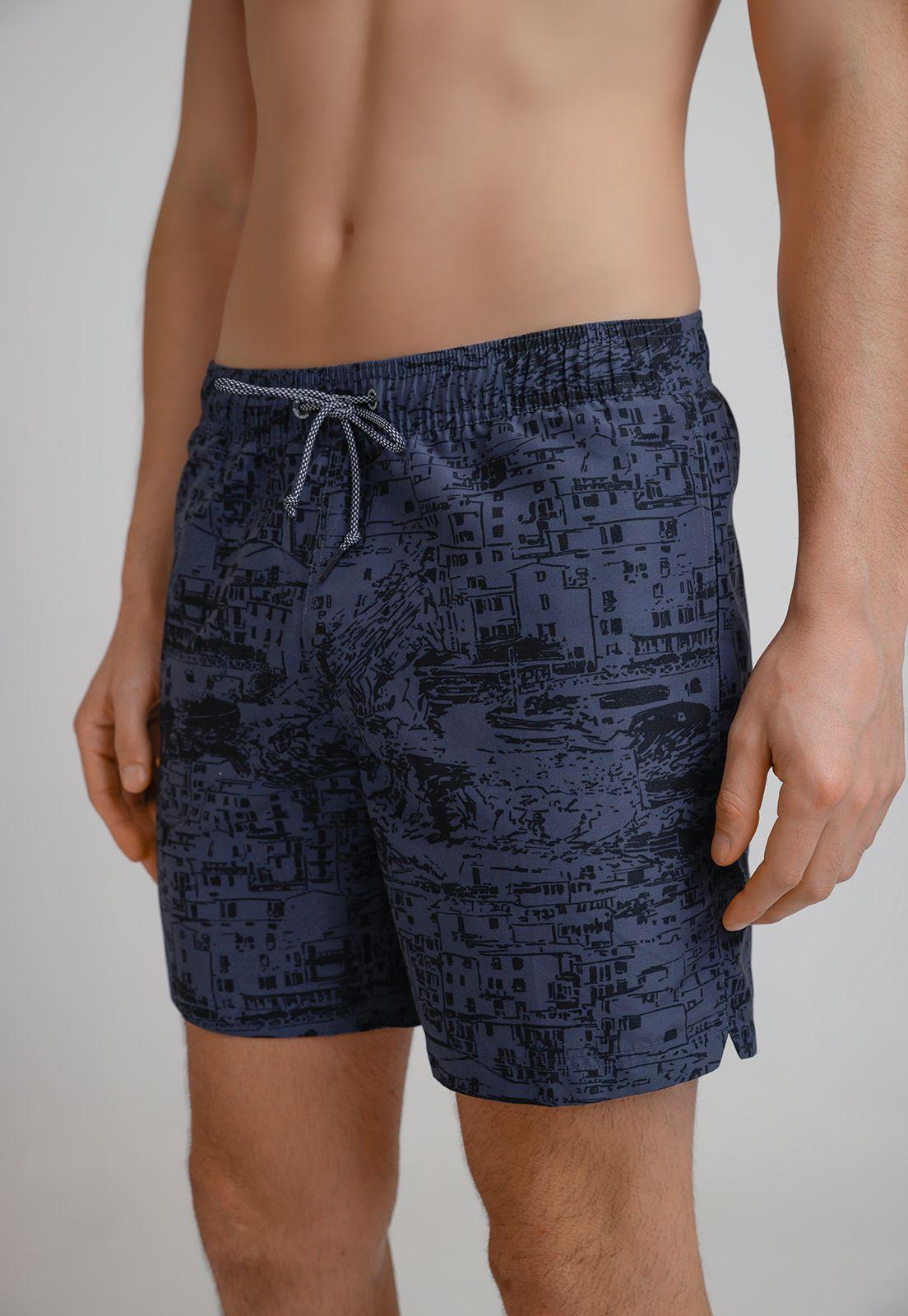 Traje De Baño Hombre Estampado Navy-0