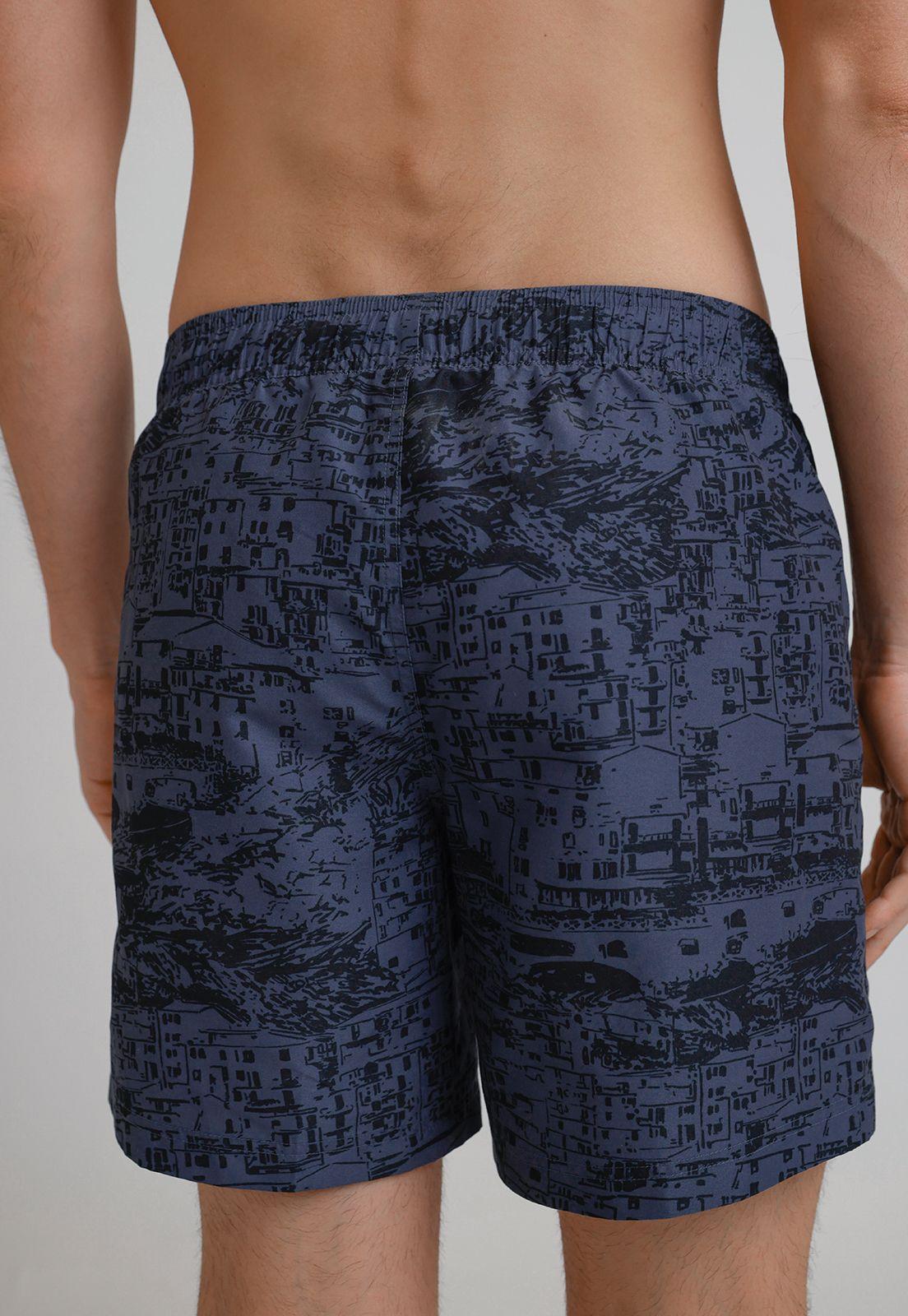 Traje De Baño Hombre Estampado Navy-1