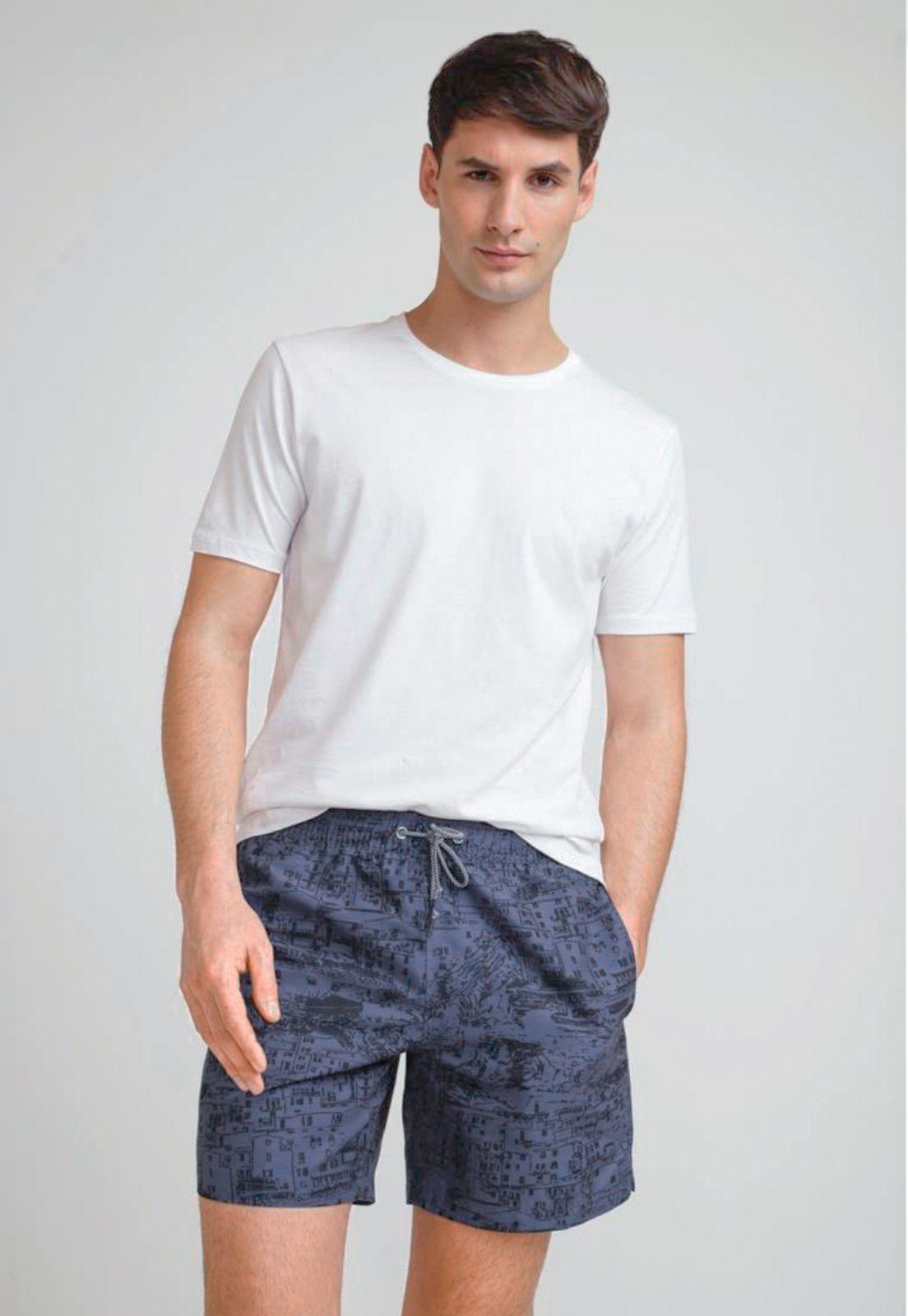 Traje De Baño Hombre Estampado Navy-2