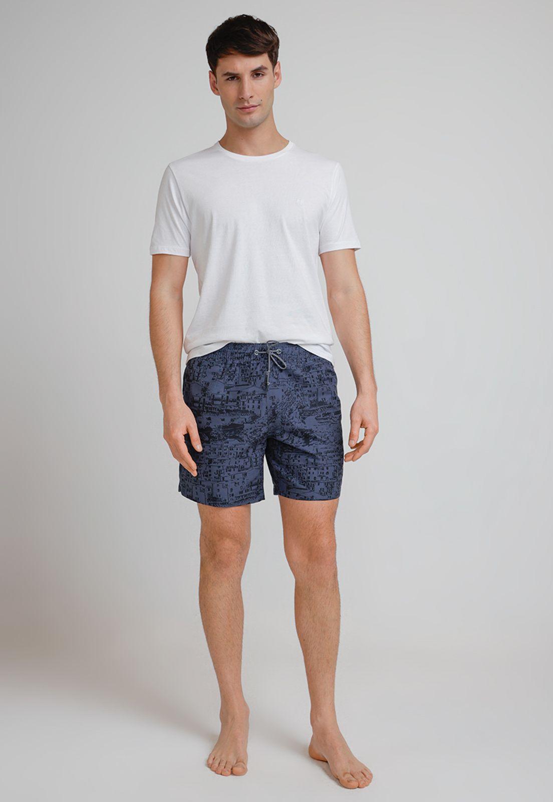 Traje De Baño Hombre Estampado Navy-4